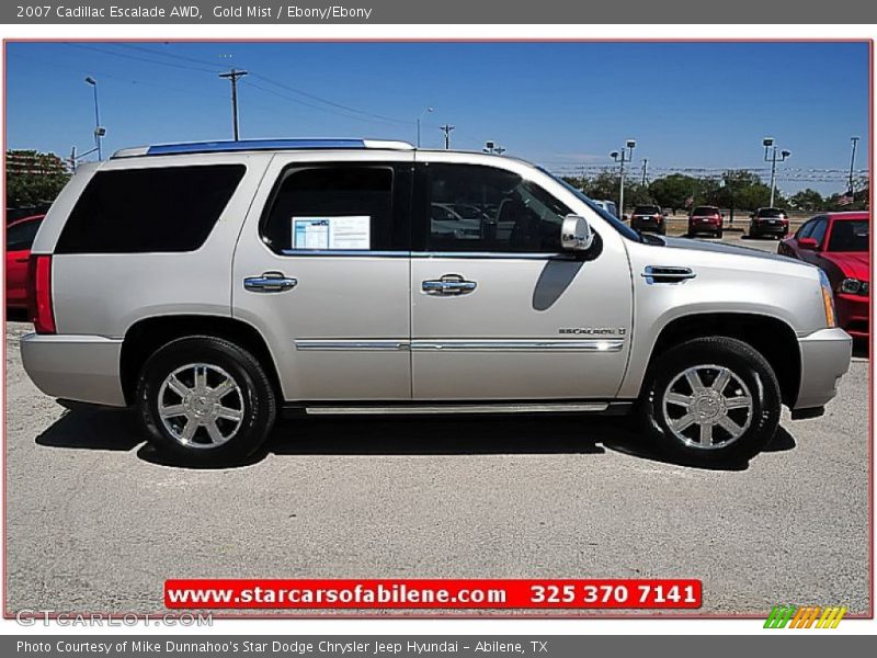 Gold Mist / Ebony/Ebony 2007 Cadillac Escalade AWD