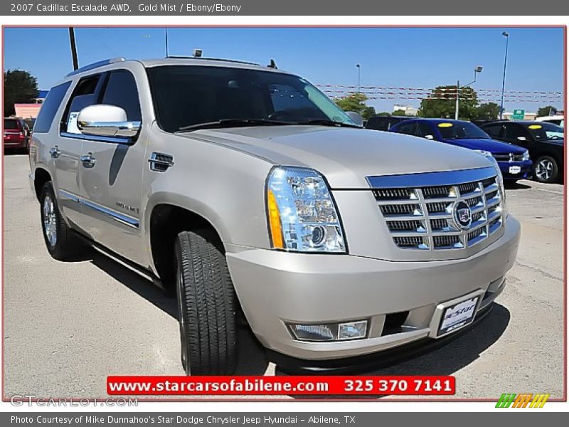 Gold Mist / Ebony/Ebony 2007 Cadillac Escalade AWD