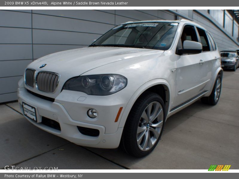 Alpine White / Saddle Brown Nevada Leather 2009 BMW X5 xDrive48i