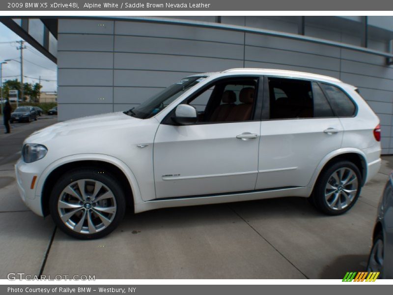 Alpine White / Saddle Brown Nevada Leather 2009 BMW X5 xDrive48i