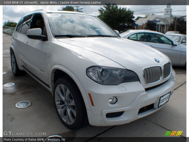 Alpine White / Saddle Brown Nevada Leather 2009 BMW X5 xDrive48i