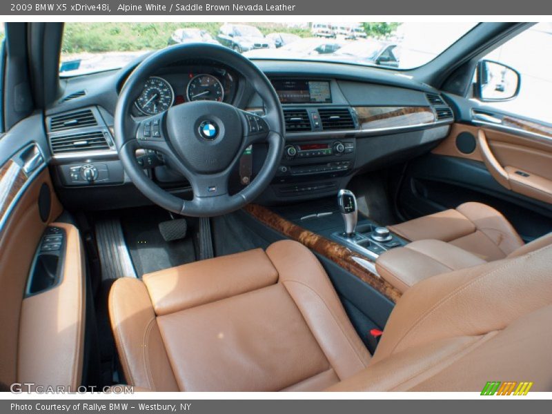 Alpine White / Saddle Brown Nevada Leather 2009 BMW X5 xDrive48i