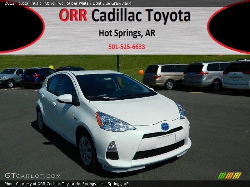 Super White / Light Blue Gray/Black 2012 Toyota Prius c Hybrid Two