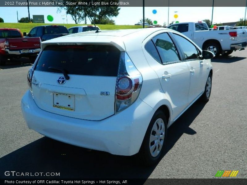 Super White / Light Blue Gray/Black 2012 Toyota Prius c Hybrid Two