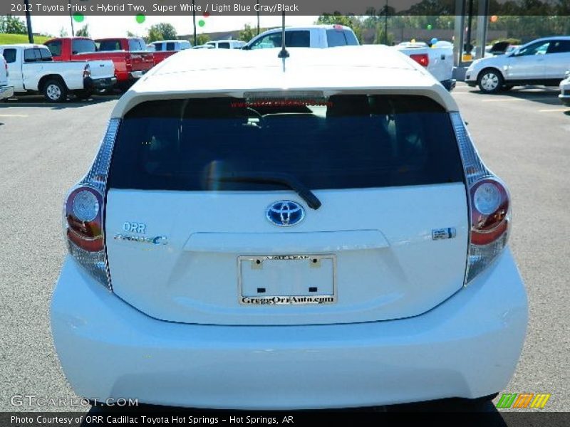 Super White / Light Blue Gray/Black 2012 Toyota Prius c Hybrid Two
