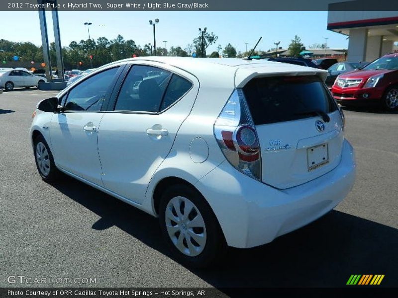 Super White / Light Blue Gray/Black 2012 Toyota Prius c Hybrid Two