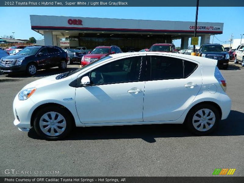 Super White / Light Blue Gray/Black 2012 Toyota Prius c Hybrid Two