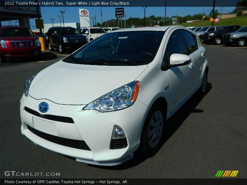 Super White / Light Blue Gray/Black 2012 Toyota Prius c Hybrid Two