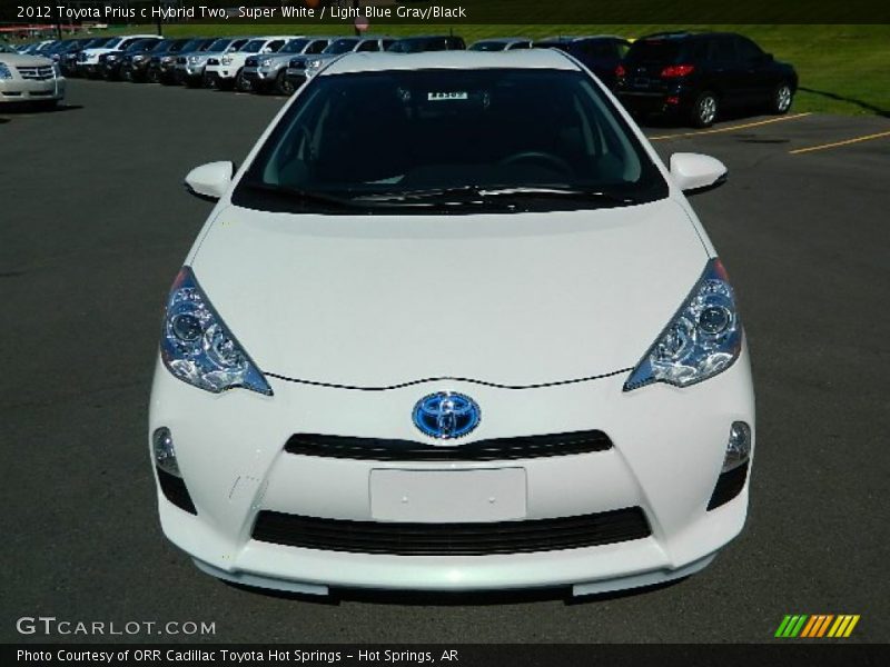 Super White / Light Blue Gray/Black 2012 Toyota Prius c Hybrid Two