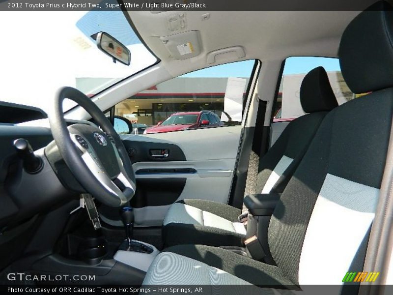 Super White / Light Blue Gray/Black 2012 Toyota Prius c Hybrid Two