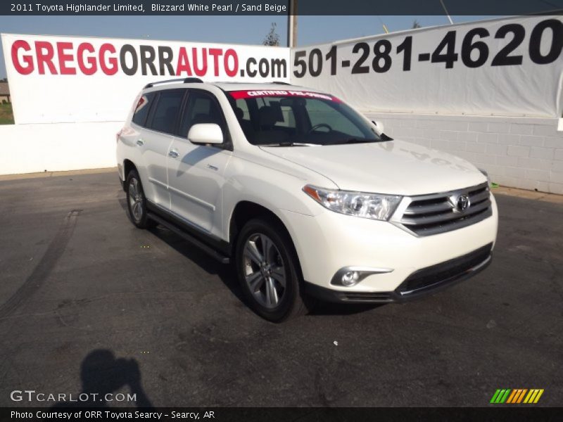 Blizzard White Pearl / Sand Beige 2011 Toyota Highlander Limited