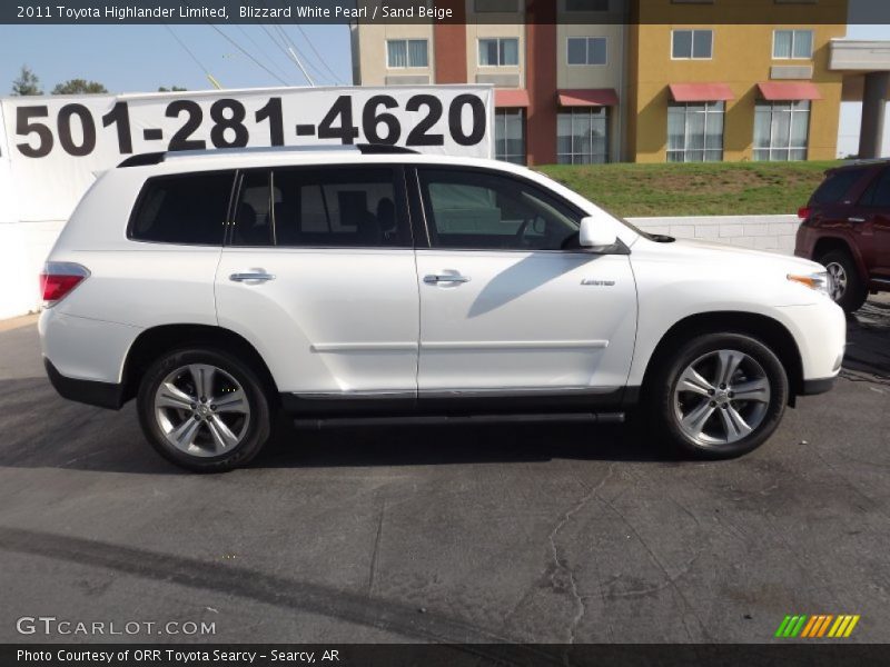 Blizzard White Pearl / Sand Beige 2011 Toyota Highlander Limited