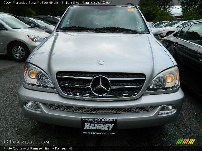 Brilliant Silver Metallic / Ash Grey 2004 Mercedes-Benz ML 500 4Matic