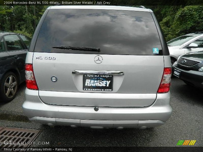Brilliant Silver Metallic / Ash Grey 2004 Mercedes-Benz ML 500 4Matic