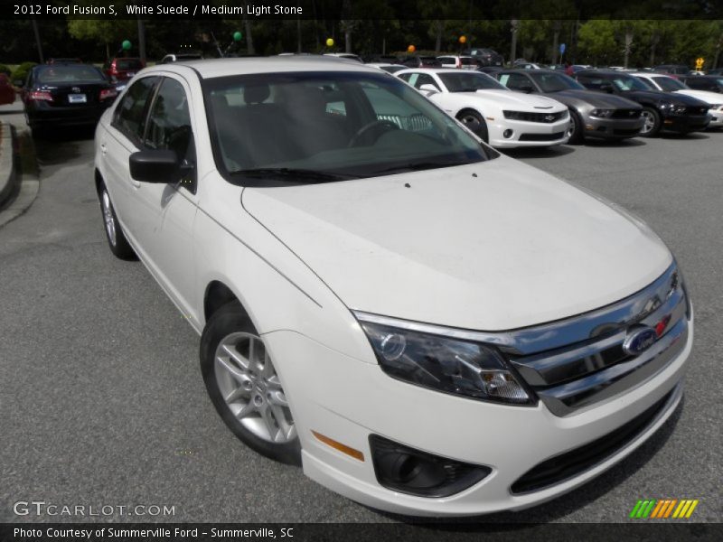 White Suede / Medium Light Stone 2012 Ford Fusion S