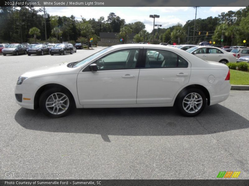 White Suede / Medium Light Stone 2012 Ford Fusion S