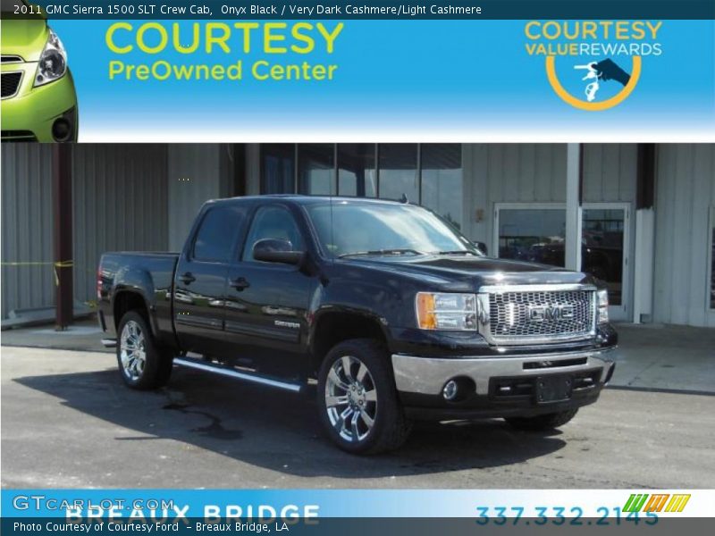 Onyx Black / Very Dark Cashmere/Light Cashmere 2011 GMC Sierra 1500 SLT Crew Cab
