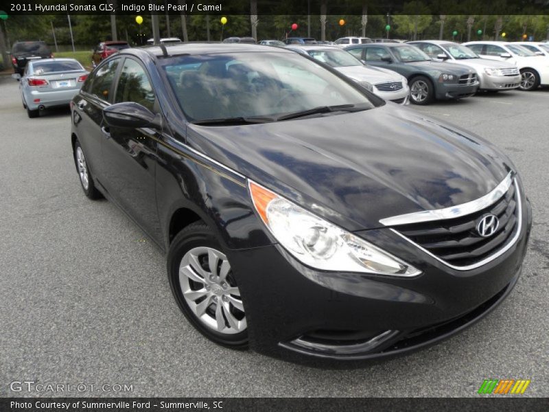 Indigo Blue Pearl / Camel 2011 Hyundai Sonata GLS