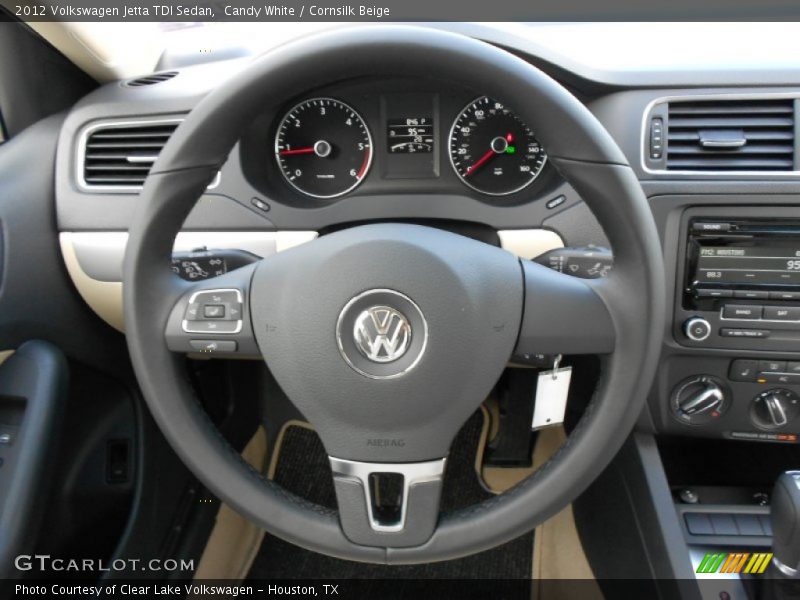 Candy White / Cornsilk Beige 2012 Volkswagen Jetta TDI Sedan