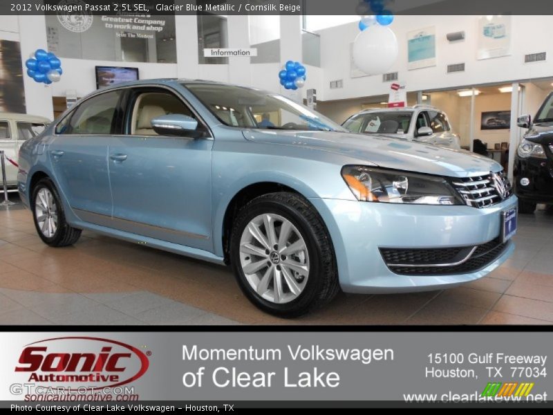 Glacier Blue Metallic / Cornsilk Beige 2012 Volkswagen Passat 2.5L SEL