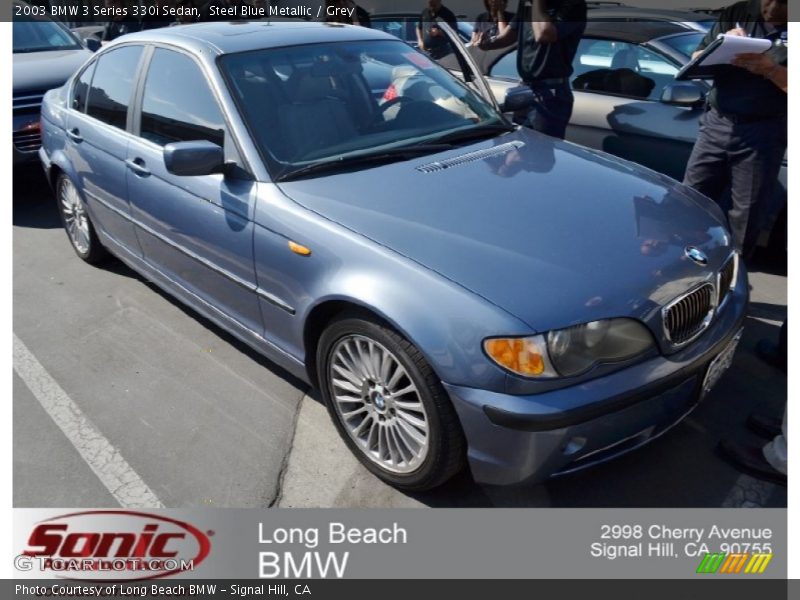 Steel Blue Metallic / Grey 2003 BMW 3 Series 330i Sedan