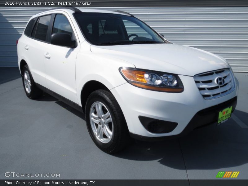 Pearl White / Gray 2010 Hyundai Santa Fe GLS