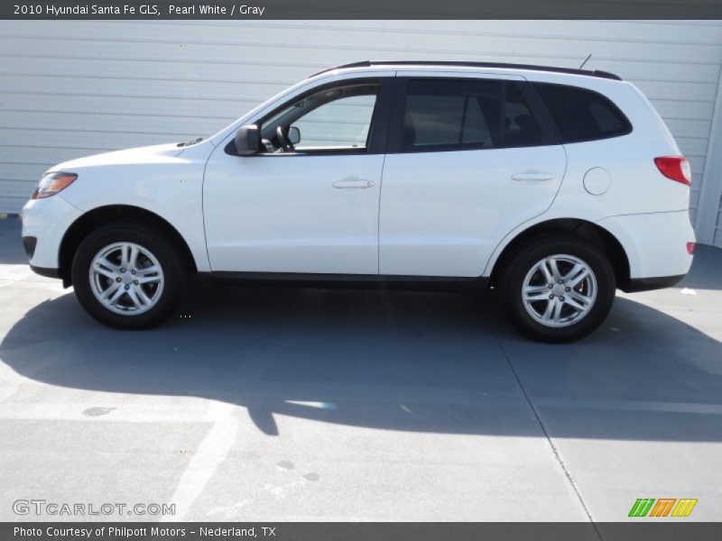Pearl White / Gray 2010 Hyundai Santa Fe GLS