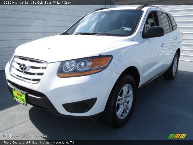 Pearl White / Gray 2010 Hyundai Santa Fe GLS