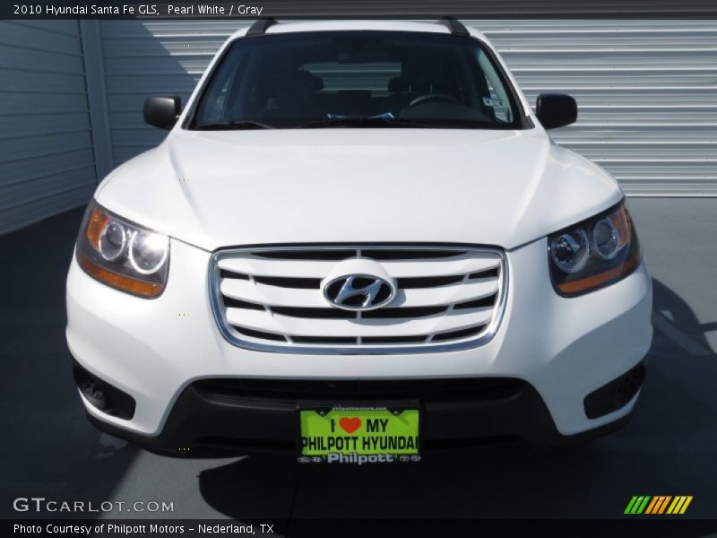 Pearl White / Gray 2010 Hyundai Santa Fe GLS