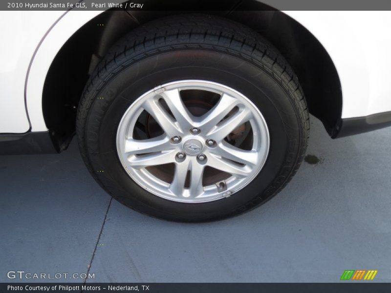 Pearl White / Gray 2010 Hyundai Santa Fe GLS