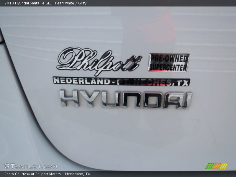Pearl White / Gray 2010 Hyundai Santa Fe GLS
