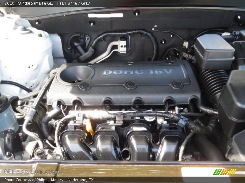 Pearl White / Gray 2010 Hyundai Santa Fe GLS