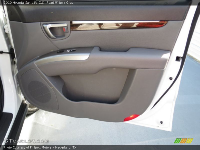 Pearl White / Gray 2010 Hyundai Santa Fe GLS