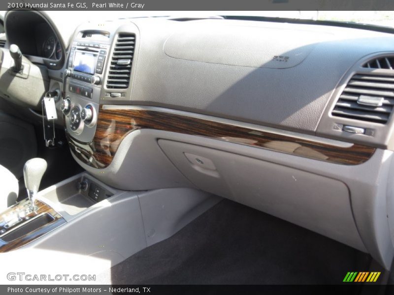 Pearl White / Gray 2010 Hyundai Santa Fe GLS