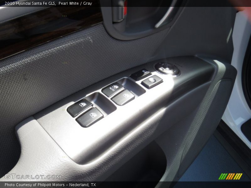 Pearl White / Gray 2010 Hyundai Santa Fe GLS