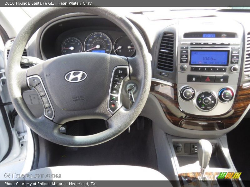 Pearl White / Gray 2010 Hyundai Santa Fe GLS