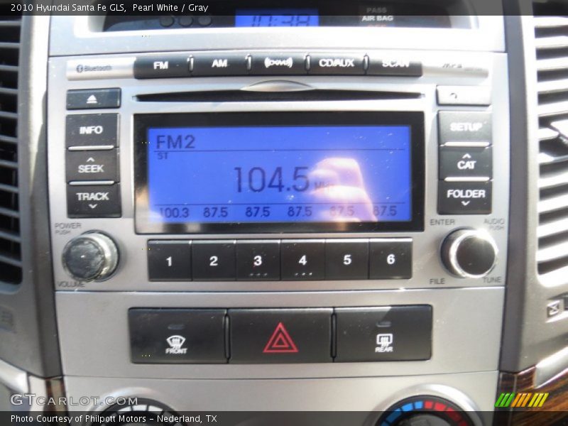 Pearl White / Gray 2010 Hyundai Santa Fe GLS