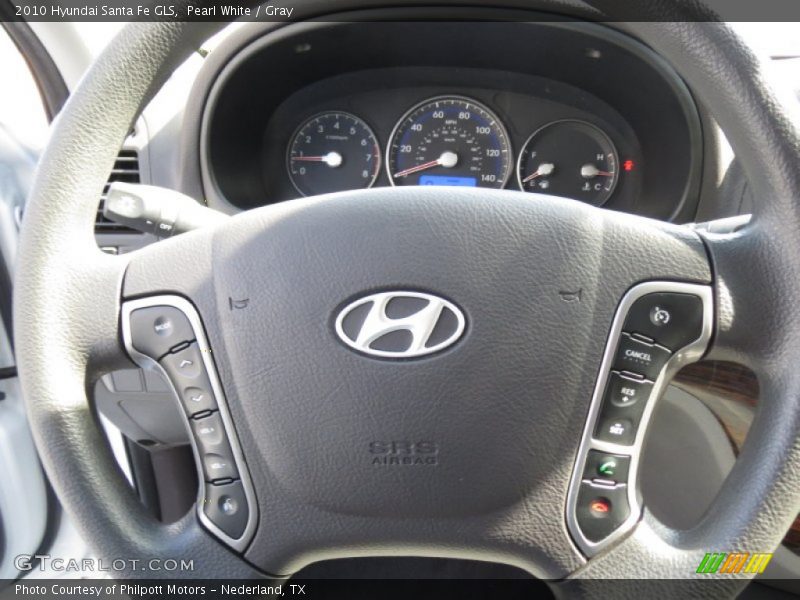 Pearl White / Gray 2010 Hyundai Santa Fe GLS