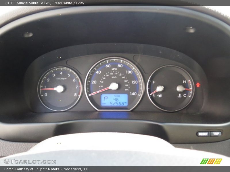 Pearl White / Gray 2010 Hyundai Santa Fe GLS