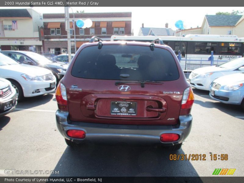 Merlot Red / Gray 2003 Hyundai Santa Fe GLS 4WD