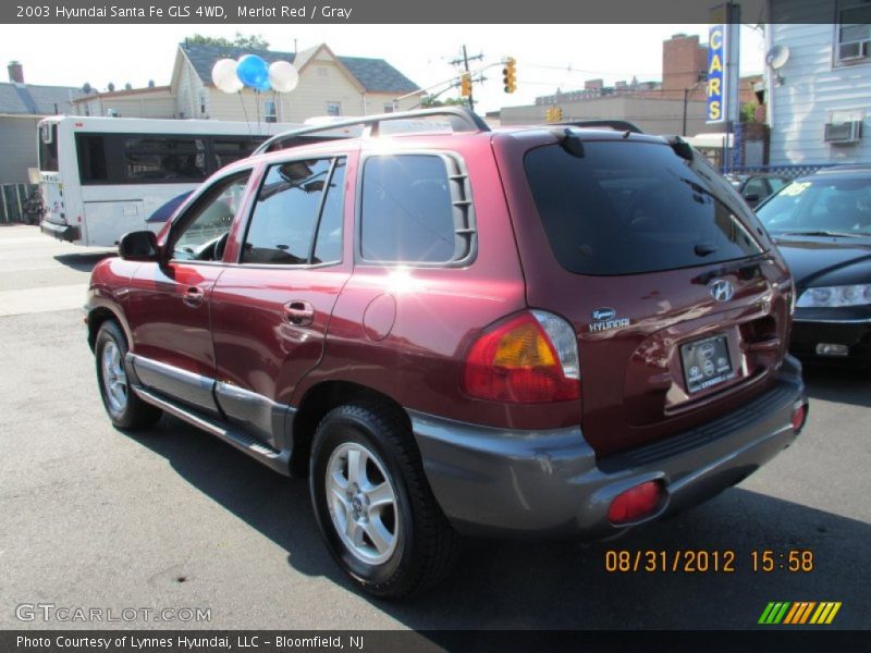 Merlot Red / Gray 2003 Hyundai Santa Fe GLS 4WD