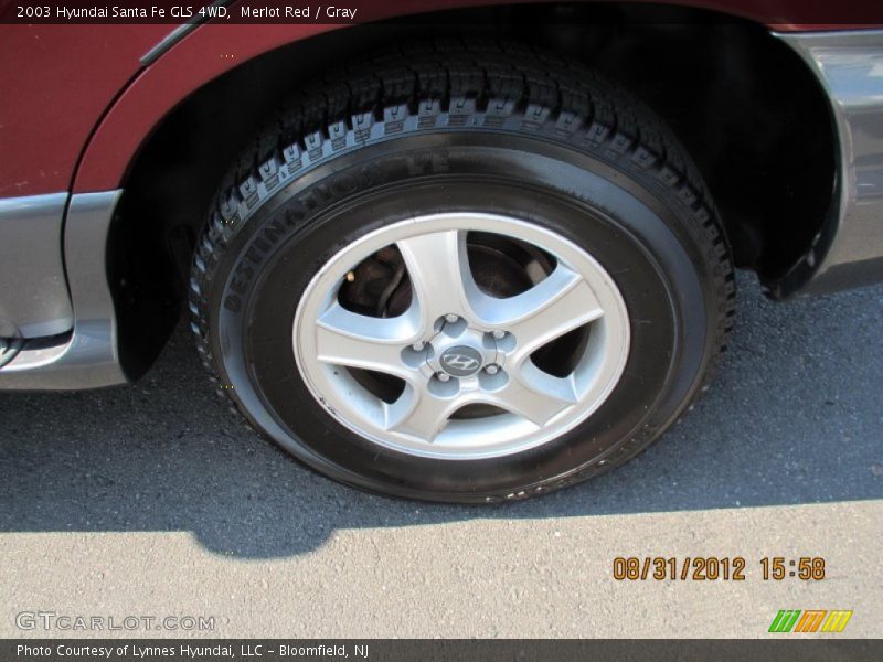 Merlot Red / Gray 2003 Hyundai Santa Fe GLS 4WD