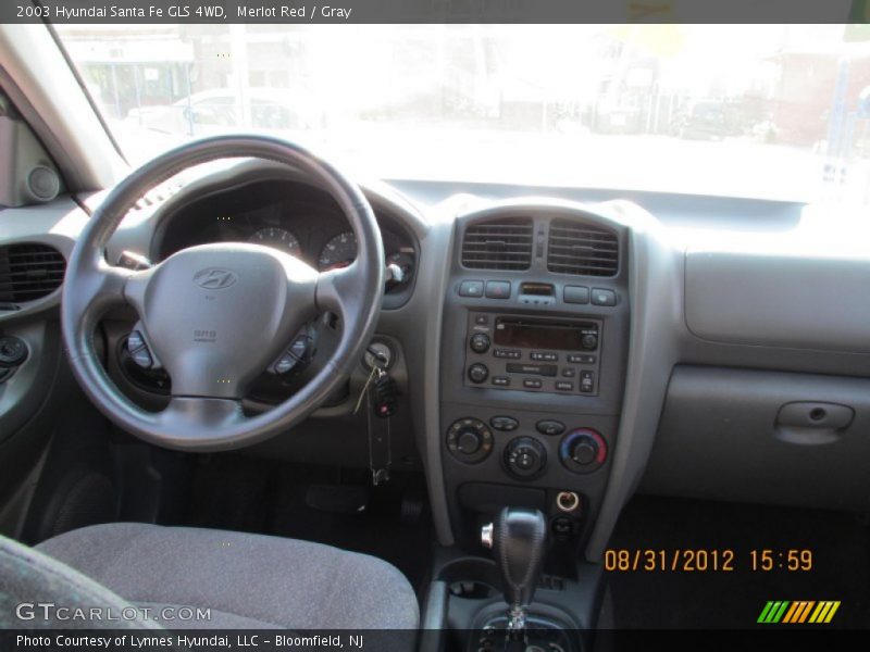 Merlot Red / Gray 2003 Hyundai Santa Fe GLS 4WD