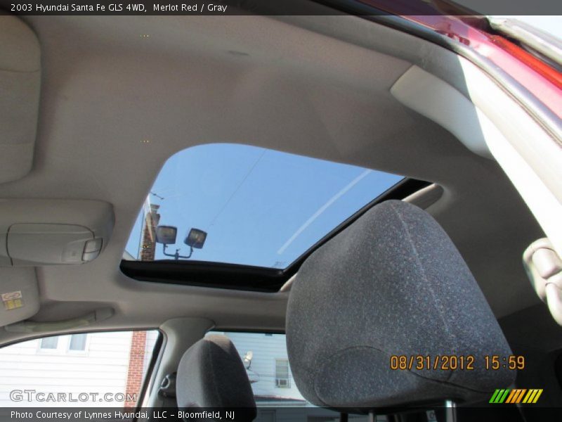 Merlot Red / Gray 2003 Hyundai Santa Fe GLS 4WD