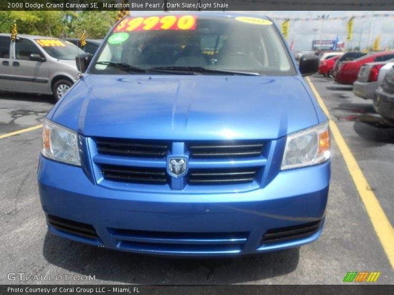 Marathon Blue Pearl / Dark Slate/Light Shale 2008 Dodge Grand Caravan SE