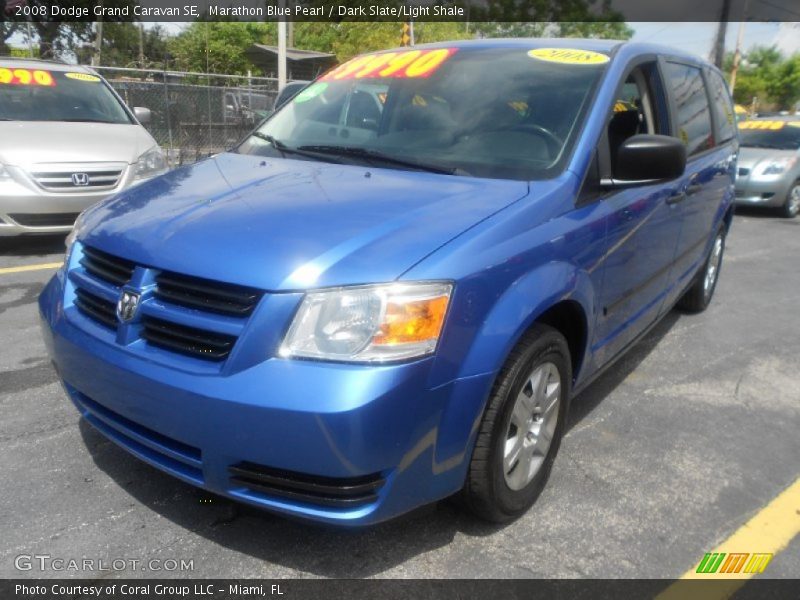Marathon Blue Pearl / Dark Slate/Light Shale 2008 Dodge Grand Caravan SE