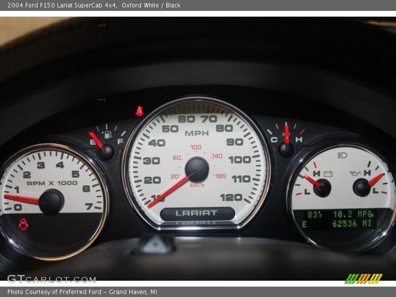 Oxford White / Black 2004 Ford F150 Lariat SuperCab 4x4