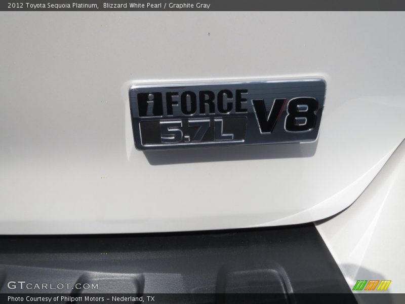 Blizzard White Pearl / Graphite Gray 2012 Toyota Sequoia Platinum
