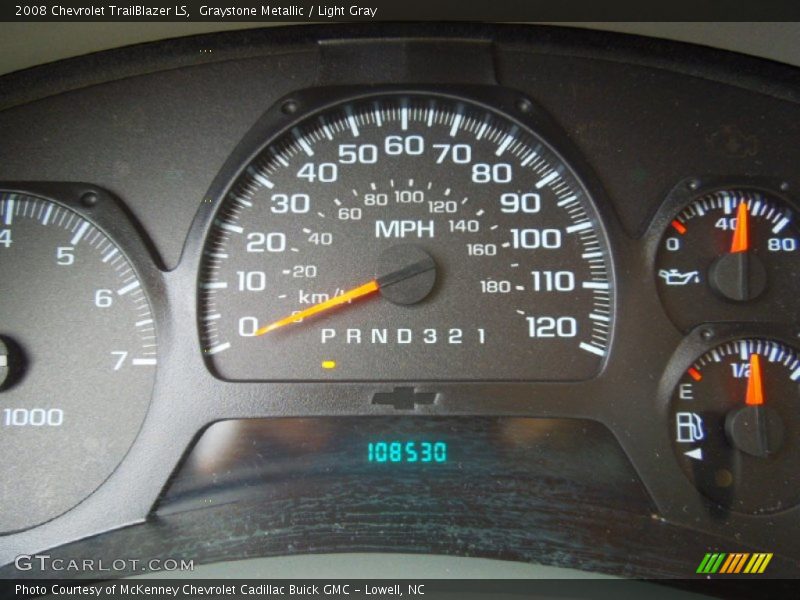 Graystone Metallic / Light Gray 2008 Chevrolet TrailBlazer LS