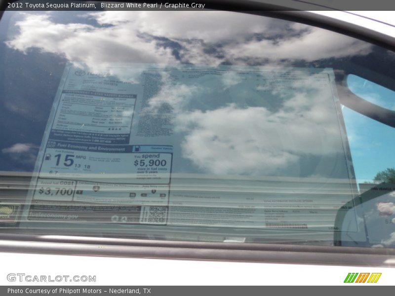 Blizzard White Pearl / Graphite Gray 2012 Toyota Sequoia Platinum